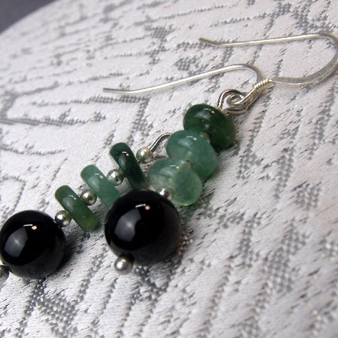 handmade semi-precious bead statement earrings, unique earrings A12