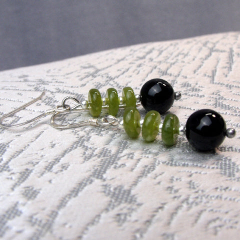Beaded Semi-Precious Statement Earrings, handmade statement earrings A14