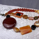 long chunky carnelian necklace