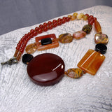 long chunky necklace, semi-precious stone jewellery handmade uk