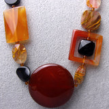 semi-precious stone chunky bead carnelian necklace long length