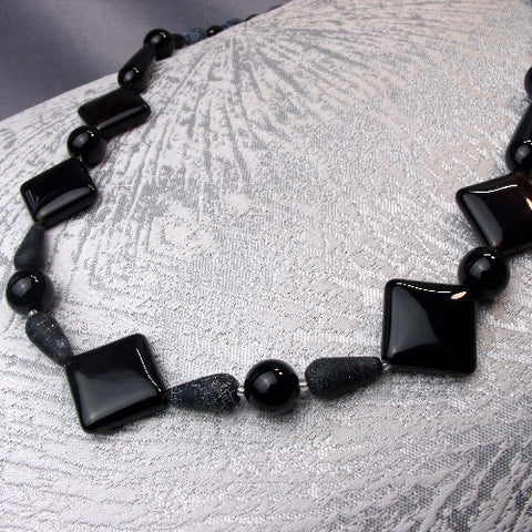 Handmade semi-precious bead necklace, unique beaded necklace A13