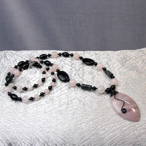 Long Beaded Statement Necklace, unique chunky handmade necklace  A18