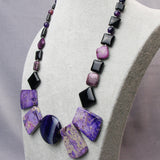 semi-precious purple bead chunky necklace