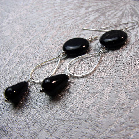 Long Drop Semi-Precious Stone Earrings, Long Semi-Precious Bead Earrings, Long Earrings UK A30