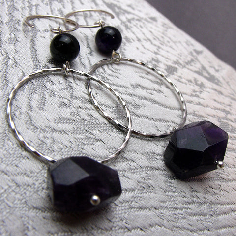 Long Handmade Semi-precious Stone Earrings, Long Handmade Semi-precious Bead Earrings A39
