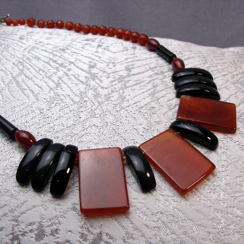 Semi-Precious Stone Necklace, handmade chunky bead necklace, semi-precious bead necklace  A26