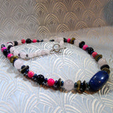 long blue pink necklace