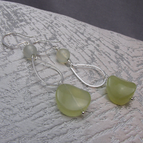 Long Unique Handmade Semi-Precious Bead Statement Earrings UK A47