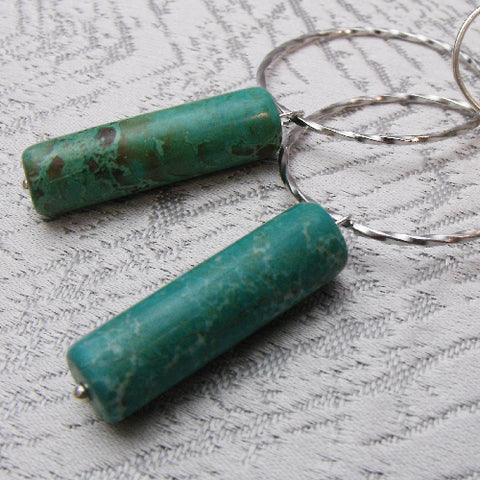 Long Drop Semi-Precious Bead Statement Earrings Handmade UK A49