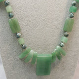 handmade green semi-precious stone necklace