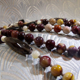 long mixed semi-precious stone necklace