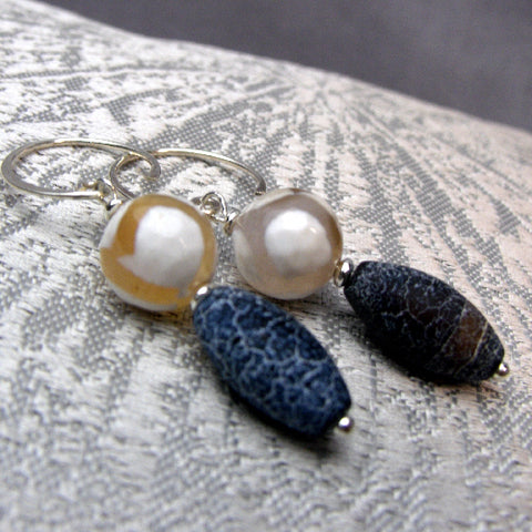 Handmade Semi-Precious Bead Earrings UK, unique handcrafted earrings A57