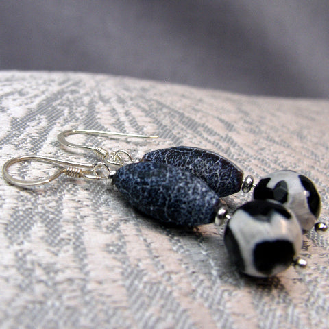 Handcrafted semi-precious stone earrings, beaded earrings, semi-precious bead earrings A58
