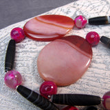 large chunky pink semi-precious beads