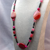 long handmade chunky semi-precious bead necklace