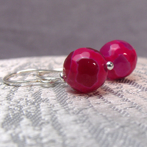 Short semi-precious stone earrings, short semi-precious bead earrings, short drop bead earrings A59