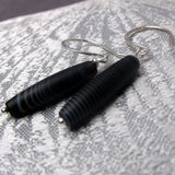 black beaded drop earrings handmade uk