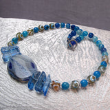 chunky blue semi-precious stone necklace