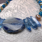blue bead semi-precious necklace