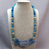 handmade blue semi-precious bead necklace
