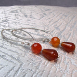 long carnelian earrings UK