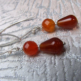 long drop carnelian bead earrings