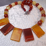 chunky carnelian bead necklace UK