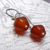 short drop semi-precious carnelian earrings