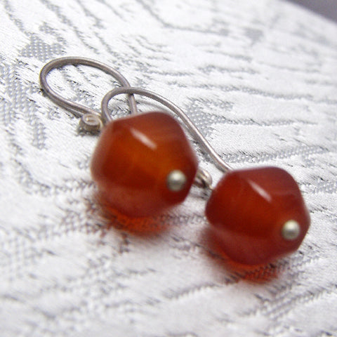 Short semi-precious bead earrings, short semi-precious stone earrings, beaded semi-precious earrings A63