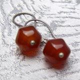 carnelian beaded earrings handcrafted uk