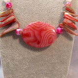 chunky pink semi-precious bead