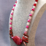 unique handcrafted pink semi-precious bead necklace