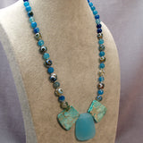 handmade chunky blue necklace big and bold design