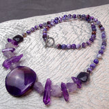 chunky purple semi-precious bead necklace