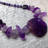 purple bead chunky necklace