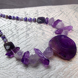 bold purple semi-precious bead necklace