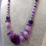 big bold chunky purple necklace with chunky semi-precious beads