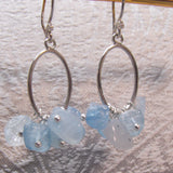 pretty blue semi-precious bead earrings handmade from aquamarine