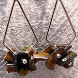long drop tigers eye earrings