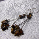 long drop semi-precious bead earrings