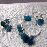 long drop semi-precious apatite earrings
