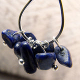 lapis lazuli long bead earrings