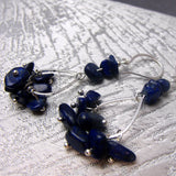deep blue long semi-precious earrings