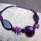 handmade chunky purple bead necklace