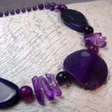 short chunky bead necklace handmade chunky purple beads