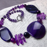 short chunky purple necklace  handmade uk