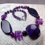 unique bold chunky purple necklace