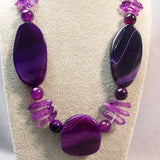 purple semi-precious short bead necklace