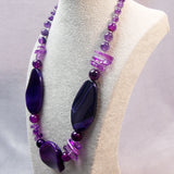 short chunky semi-precious beaded necklace